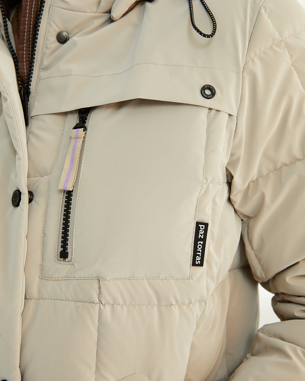 Parka larga de mujer acolchada capucha desmontable