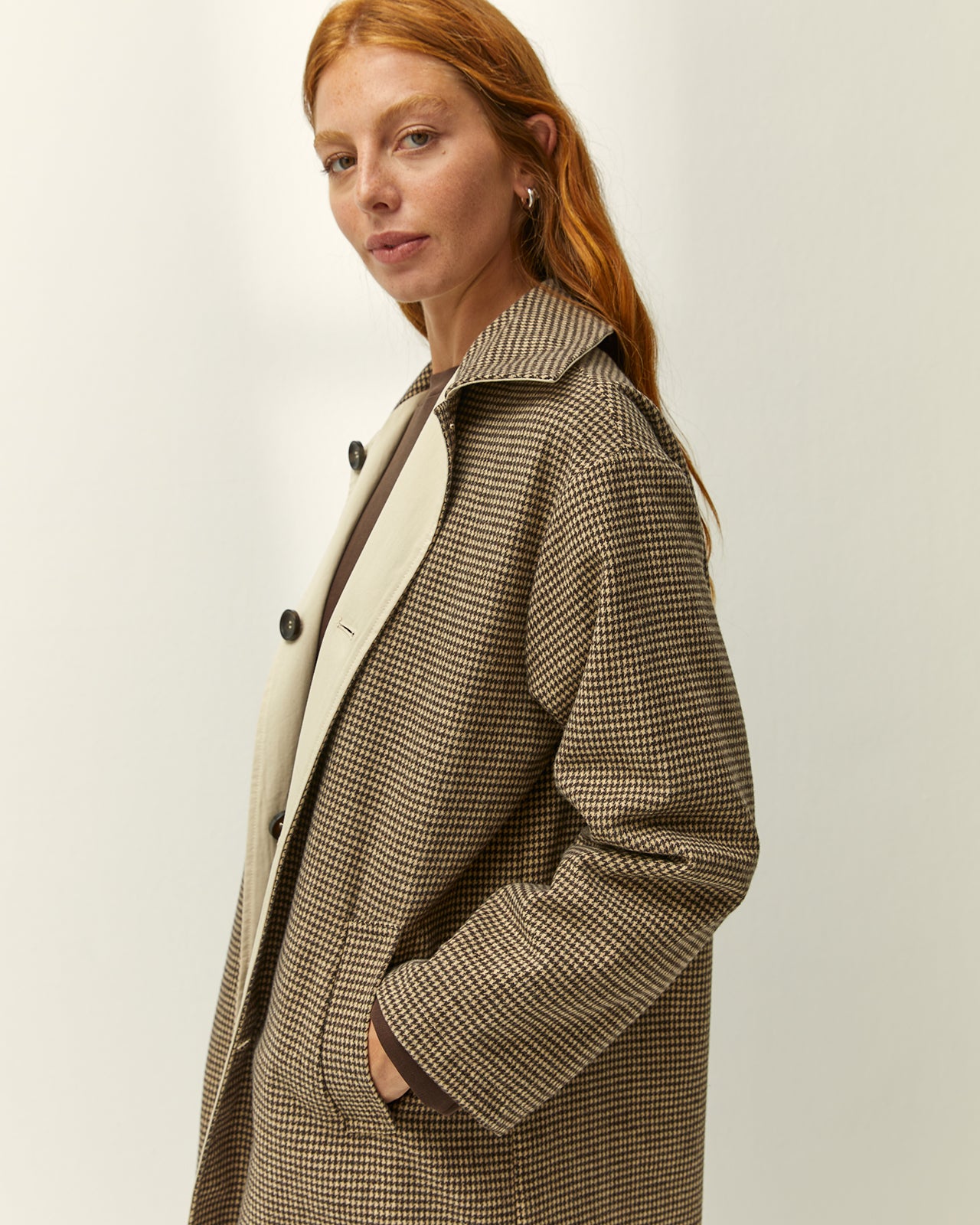 Gabardina larga de mujer reversible