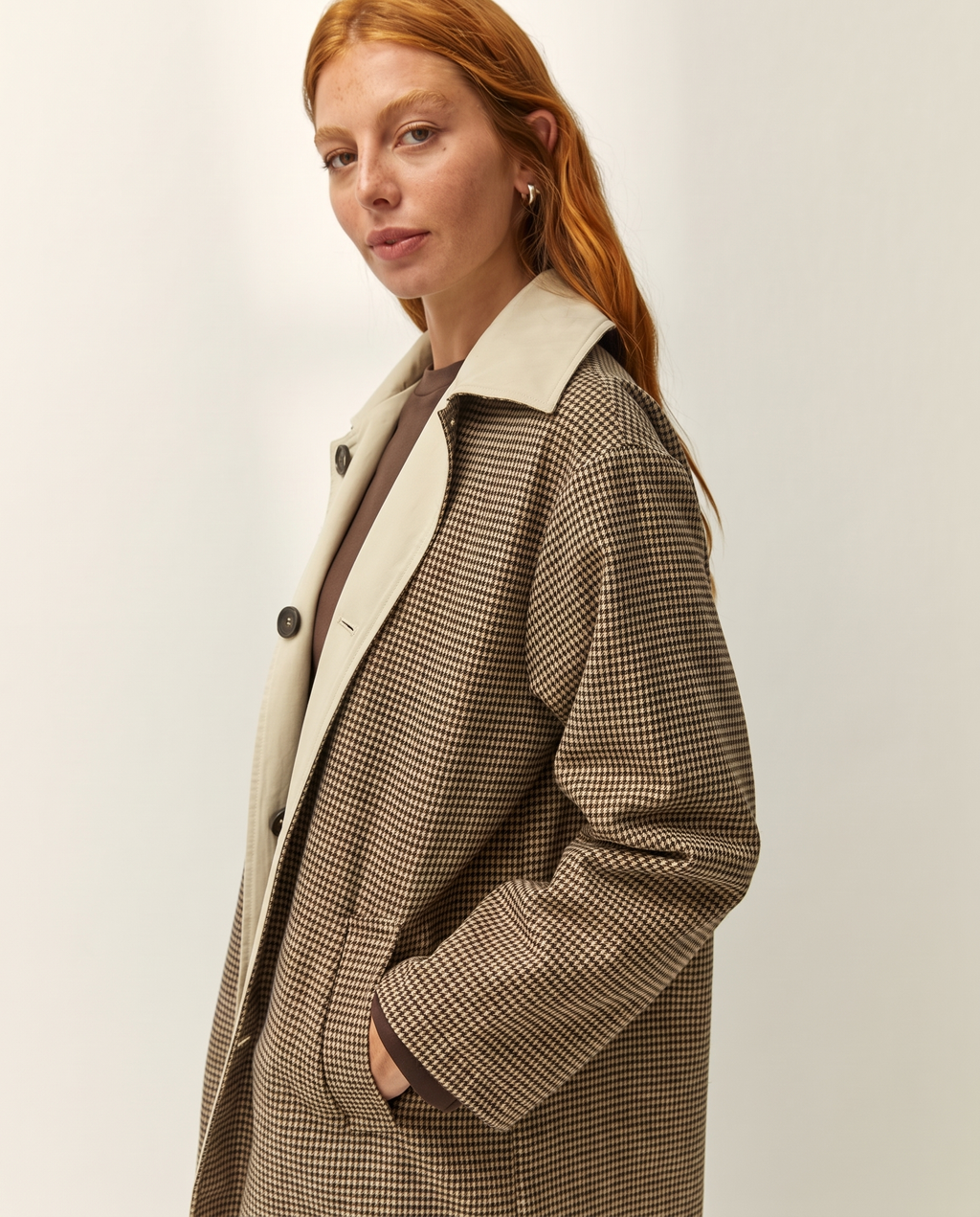 Gabardina larga de mujer reversible