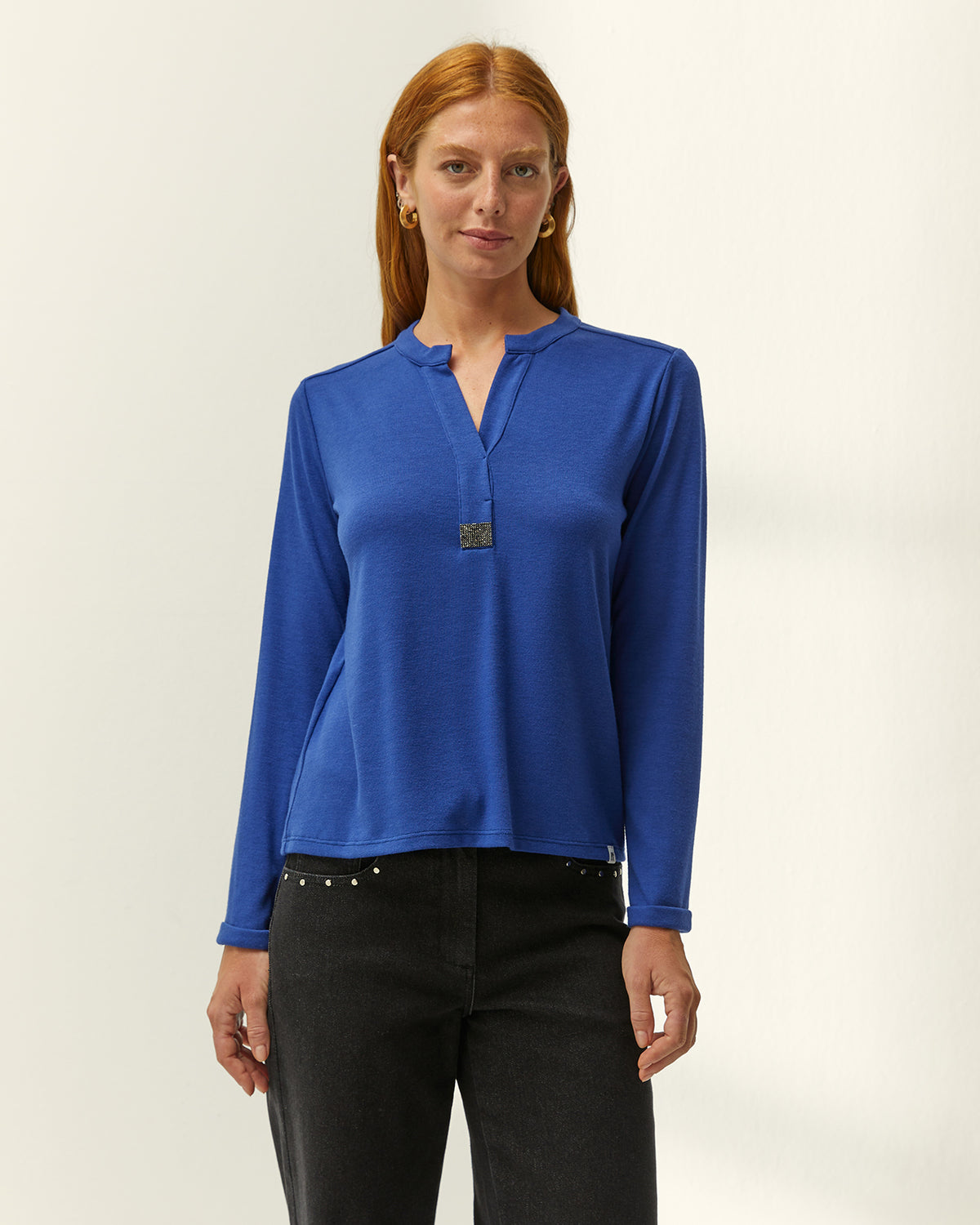 Camiseta de mujer cuello redondo manga larga