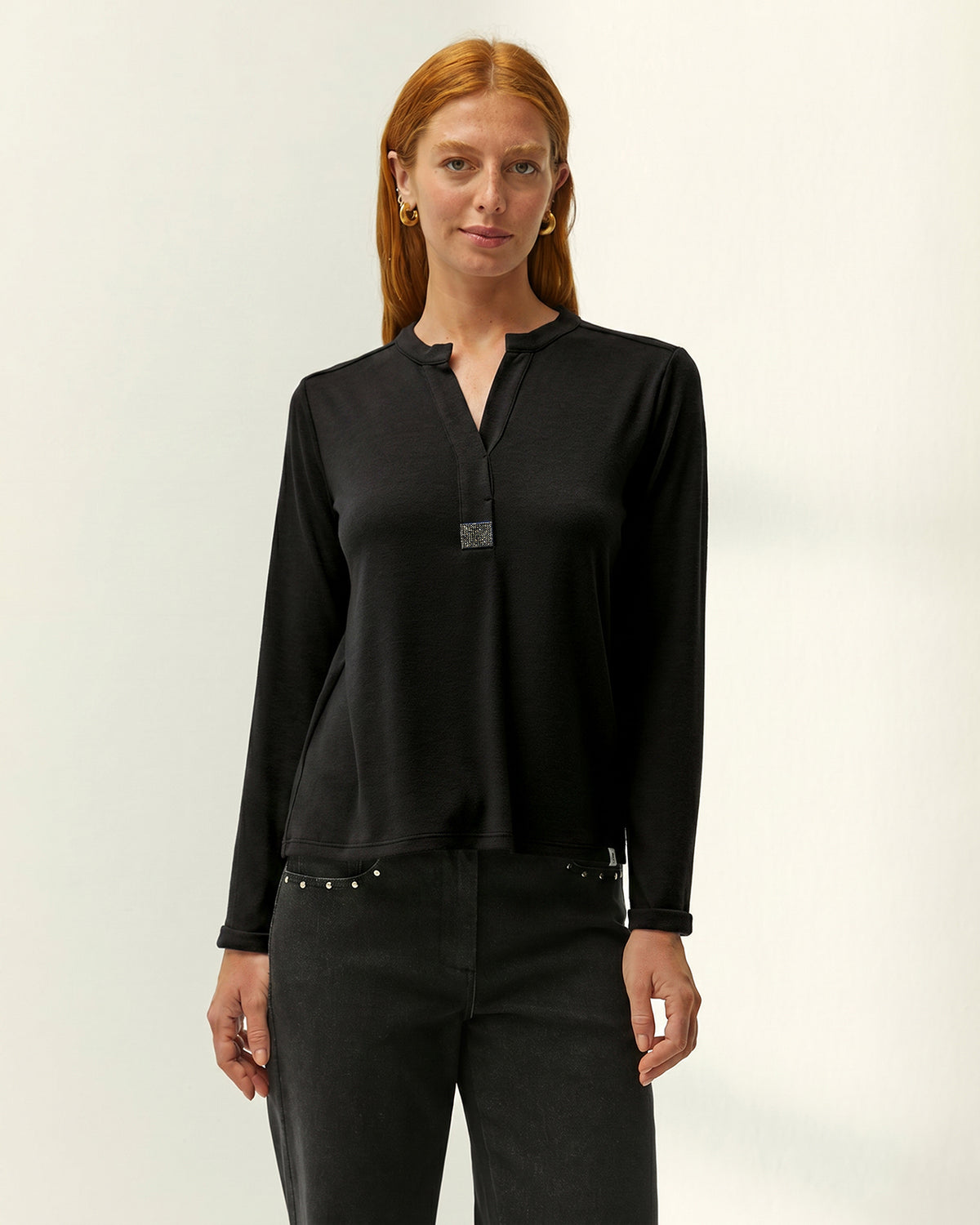 Camiseta de mujer cuello redondo manga larga