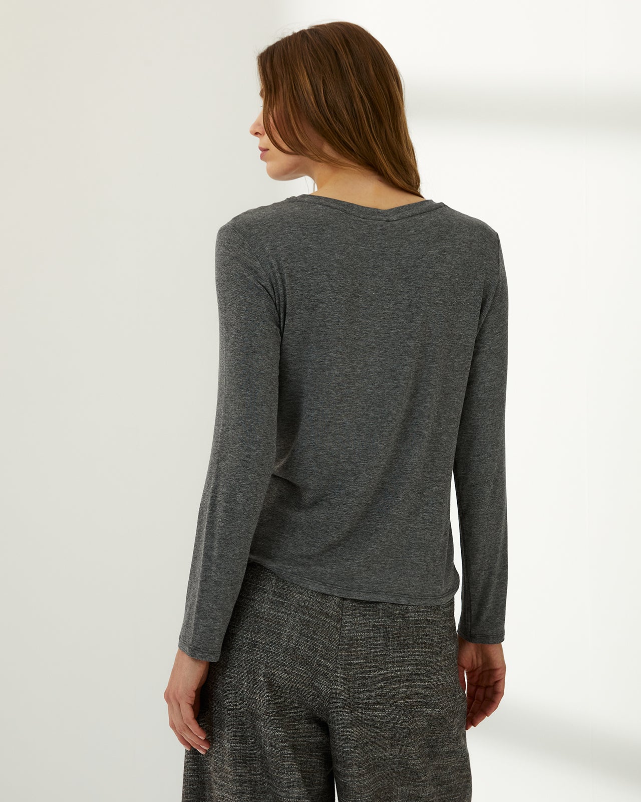 Camiseta de mujer cuello rendondo manga larga