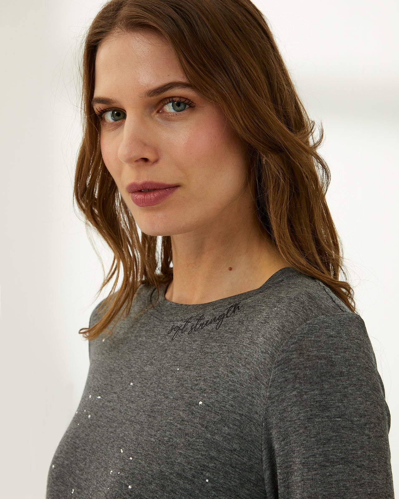 Camiseta de mujer cuello rendondo manga larga