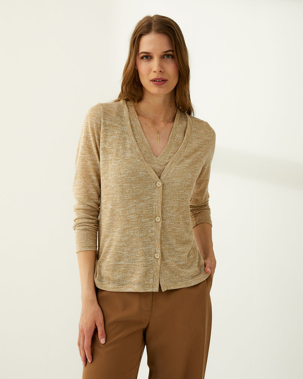 Camiseta de mujer efecto twinset