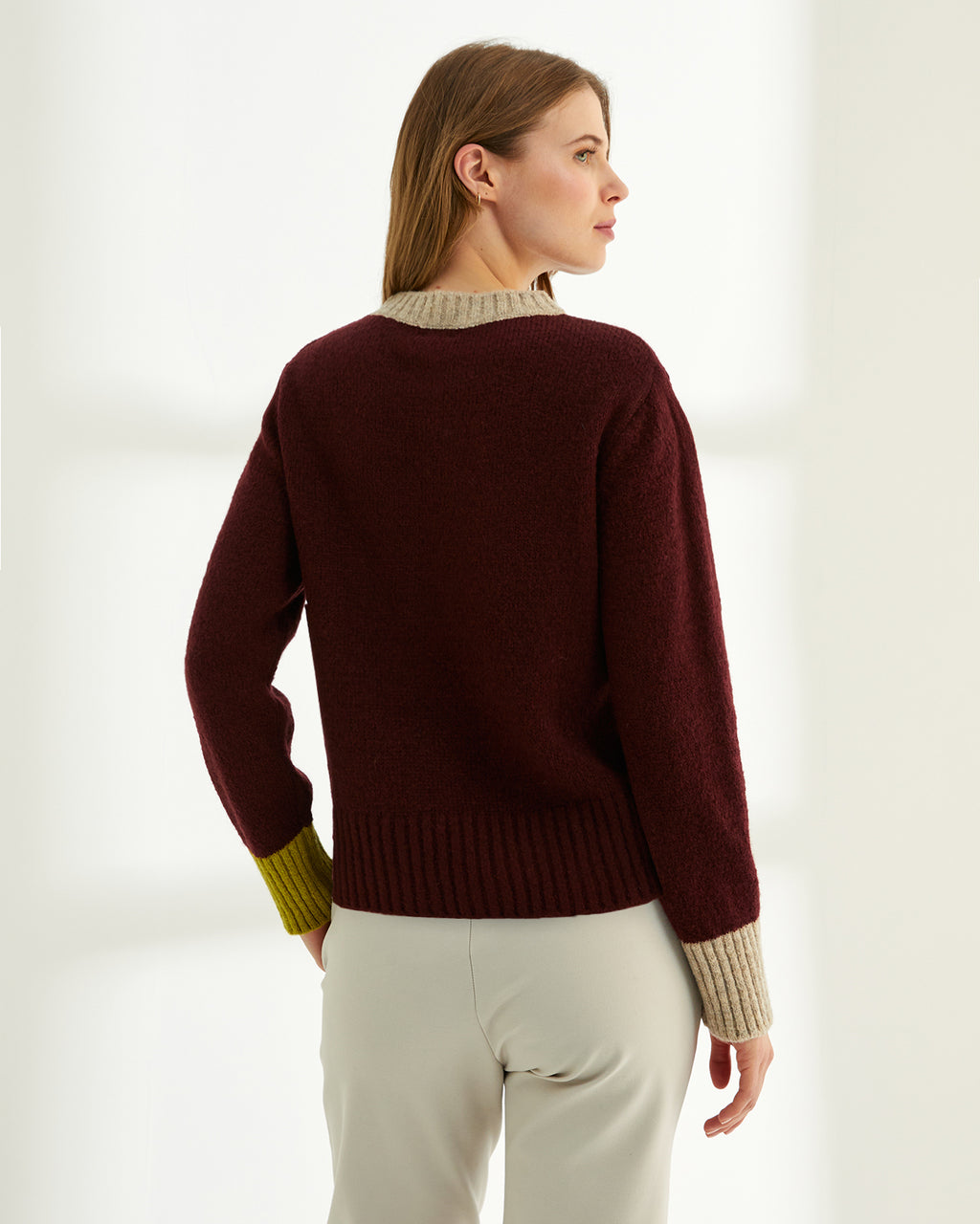 Jersey de mujer cuello redondo manga larga