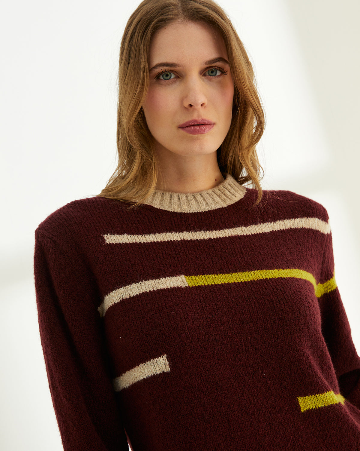 Jersey de mujer cuello redondo manga larga