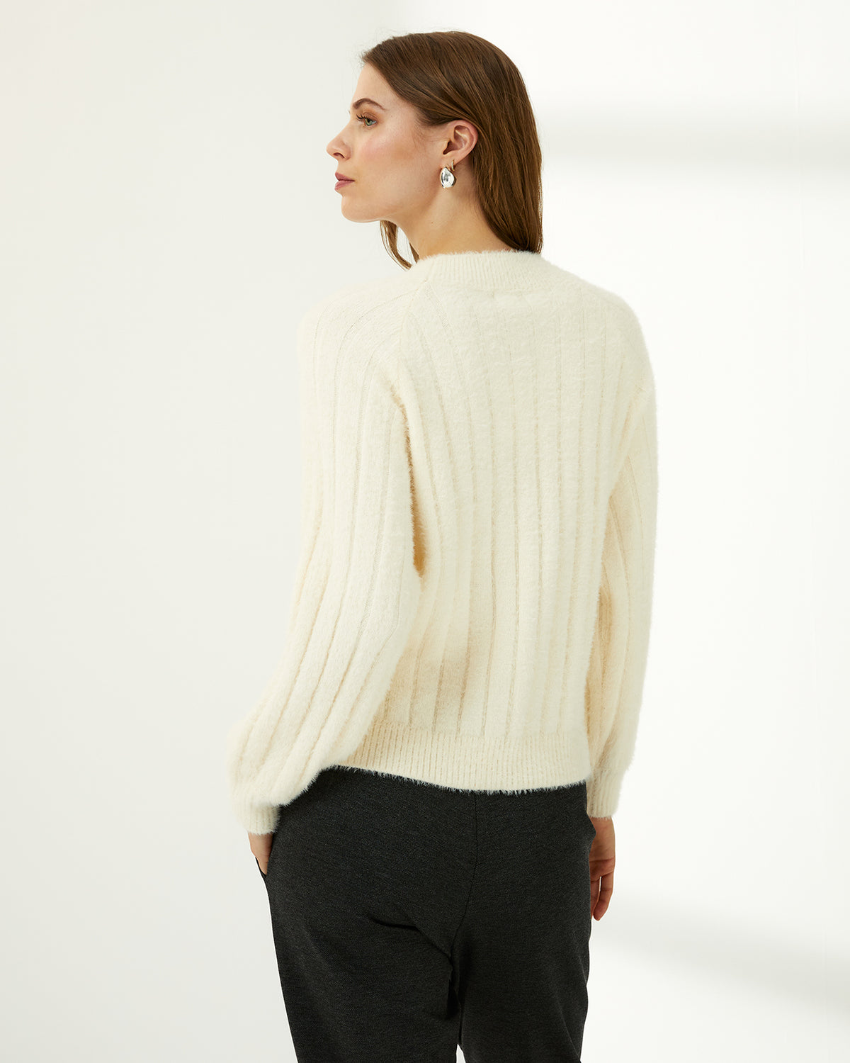 Jersey de mujer cuello redondo manga ranglán