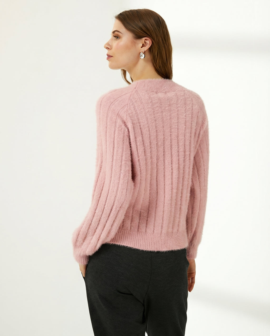 Jersey de mujer cuello redondo manga ranglán