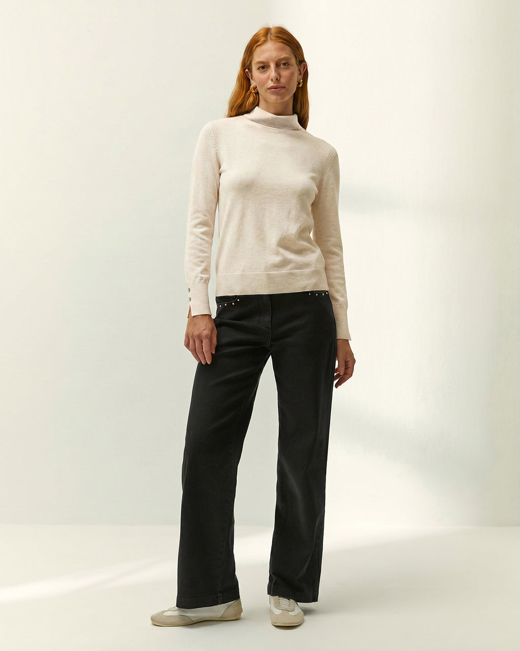 Jersey de mujer punto fino cuello alto