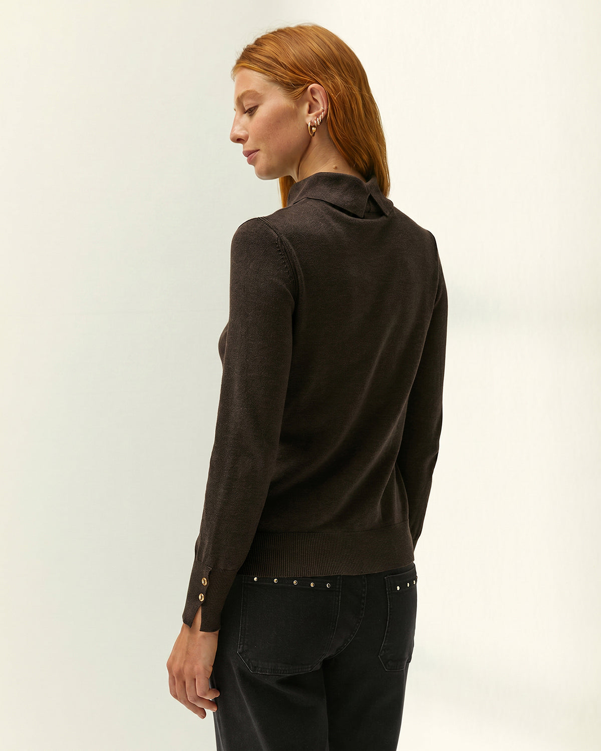 Jersey de mujer punto fino cuello alto