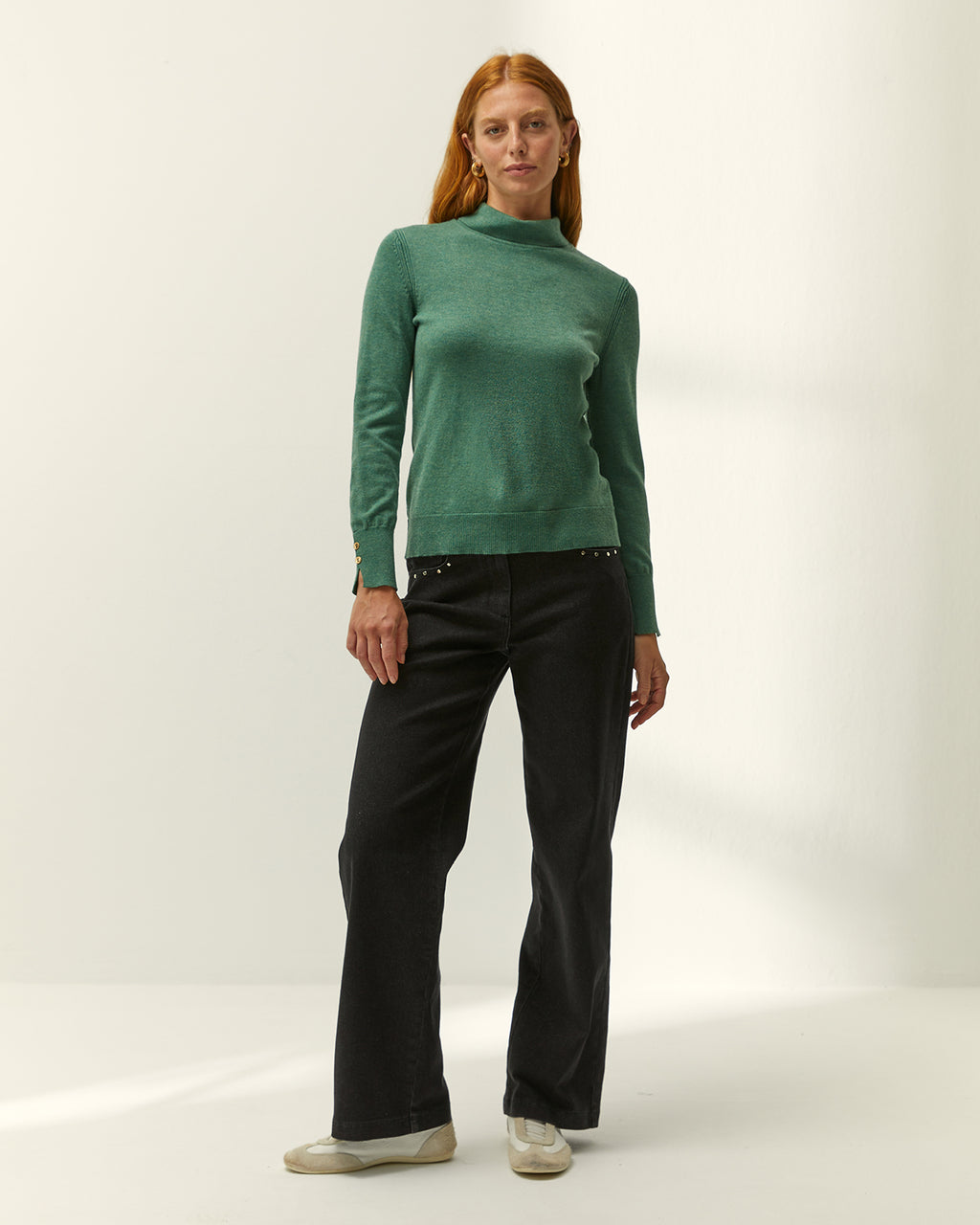 Jersey de mujer punto fino cuello alto