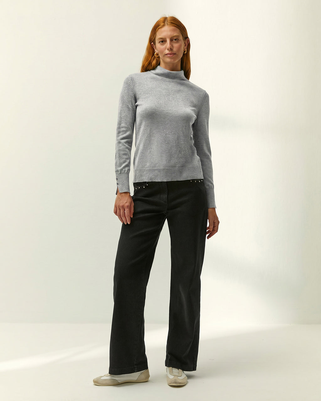 Jersey de mujer punto fino cuello alto