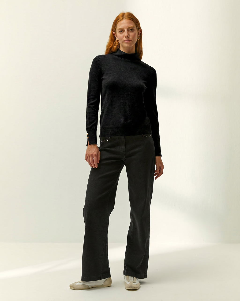Jersey de mujer punto fino cuello alto