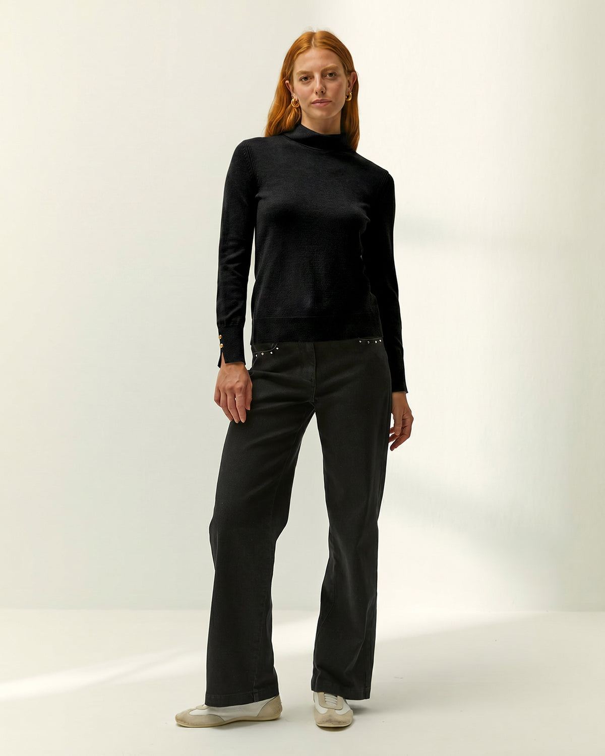 Jersey de mujer punto fino cuello alto