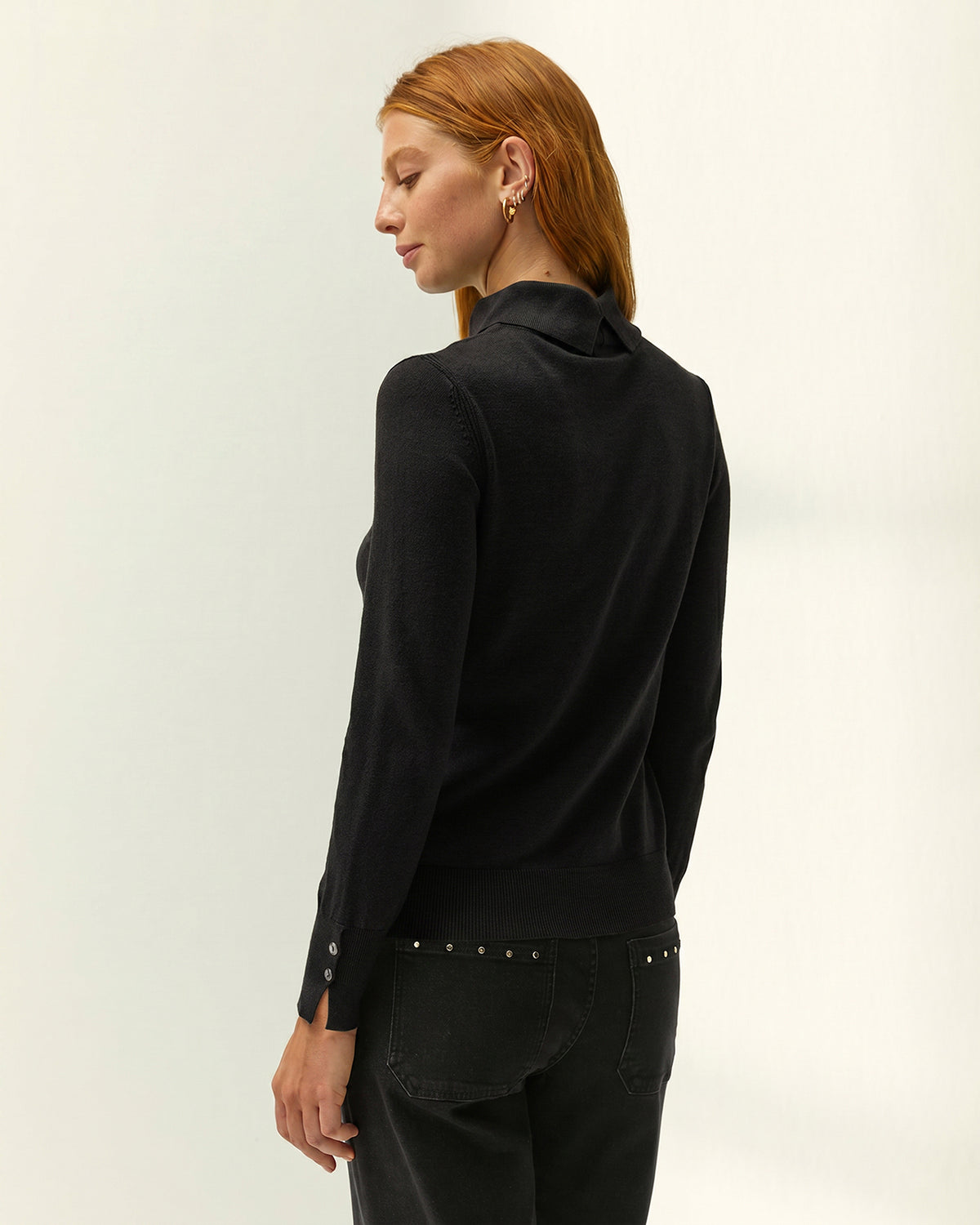 Jersey de mujer punto fino cuello alto