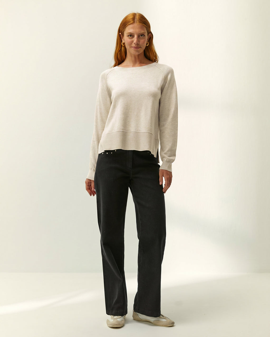 Jersey de mujer punto fino escote barco