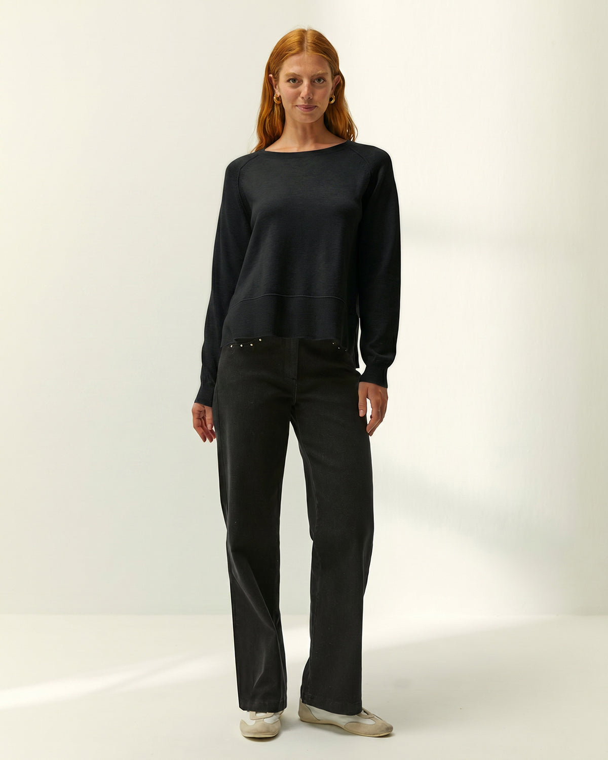 Jersey de mujer punto fino escote barco