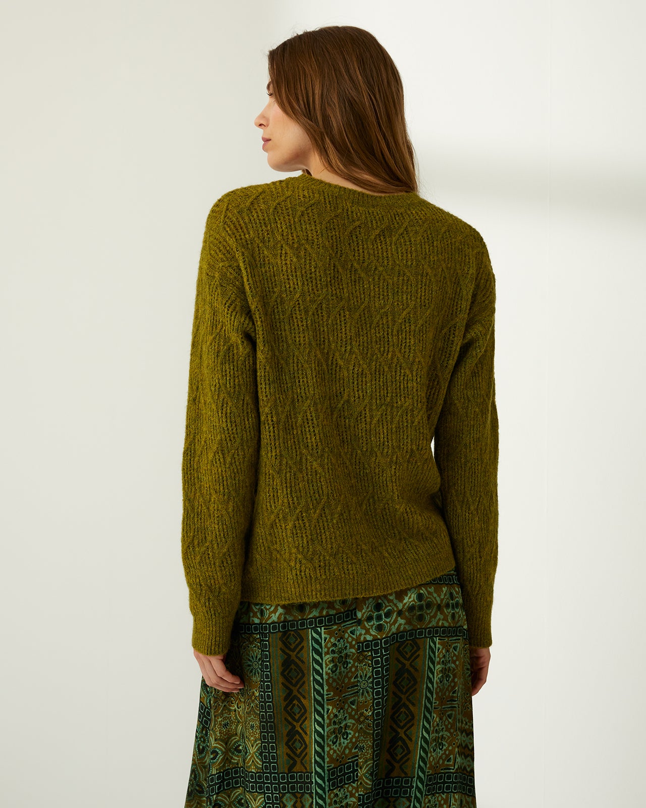 Jersey de mujer cuello redondo punto fantasía