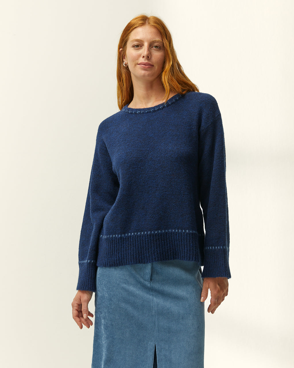 Jersey de mujer cuello redondo manga larga