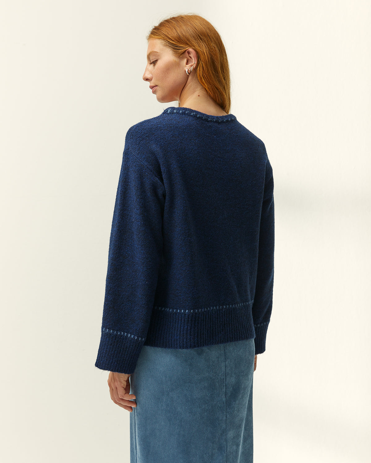Jersey de mujer cuello redondo manga larga
