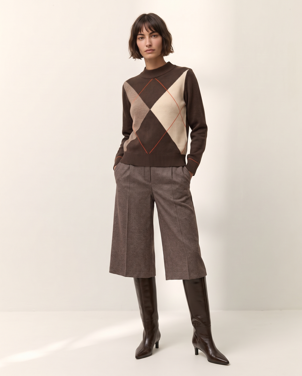 Jersey de mujer cuello perkins manga larga