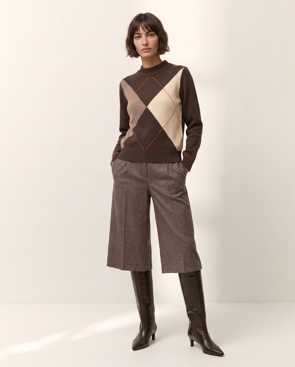 Jersey de mujer cuello perkins manga larga