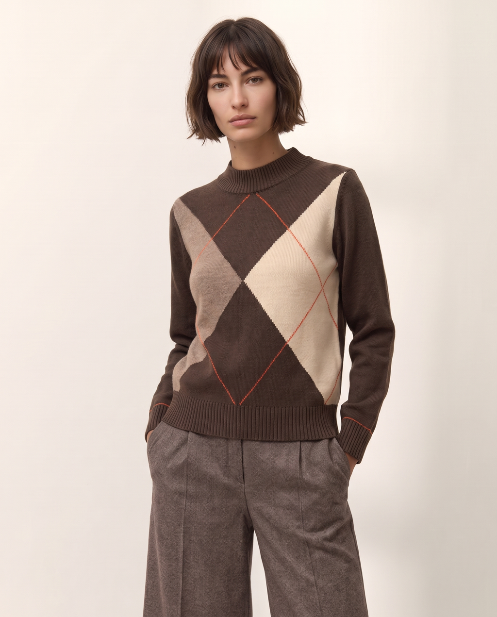 Jersey de mujer cuello perkins manga larga