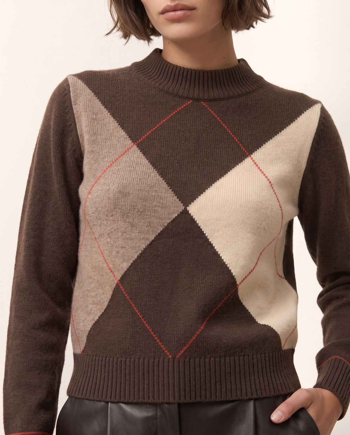 Jersey de mujer cuello perkins manga larga