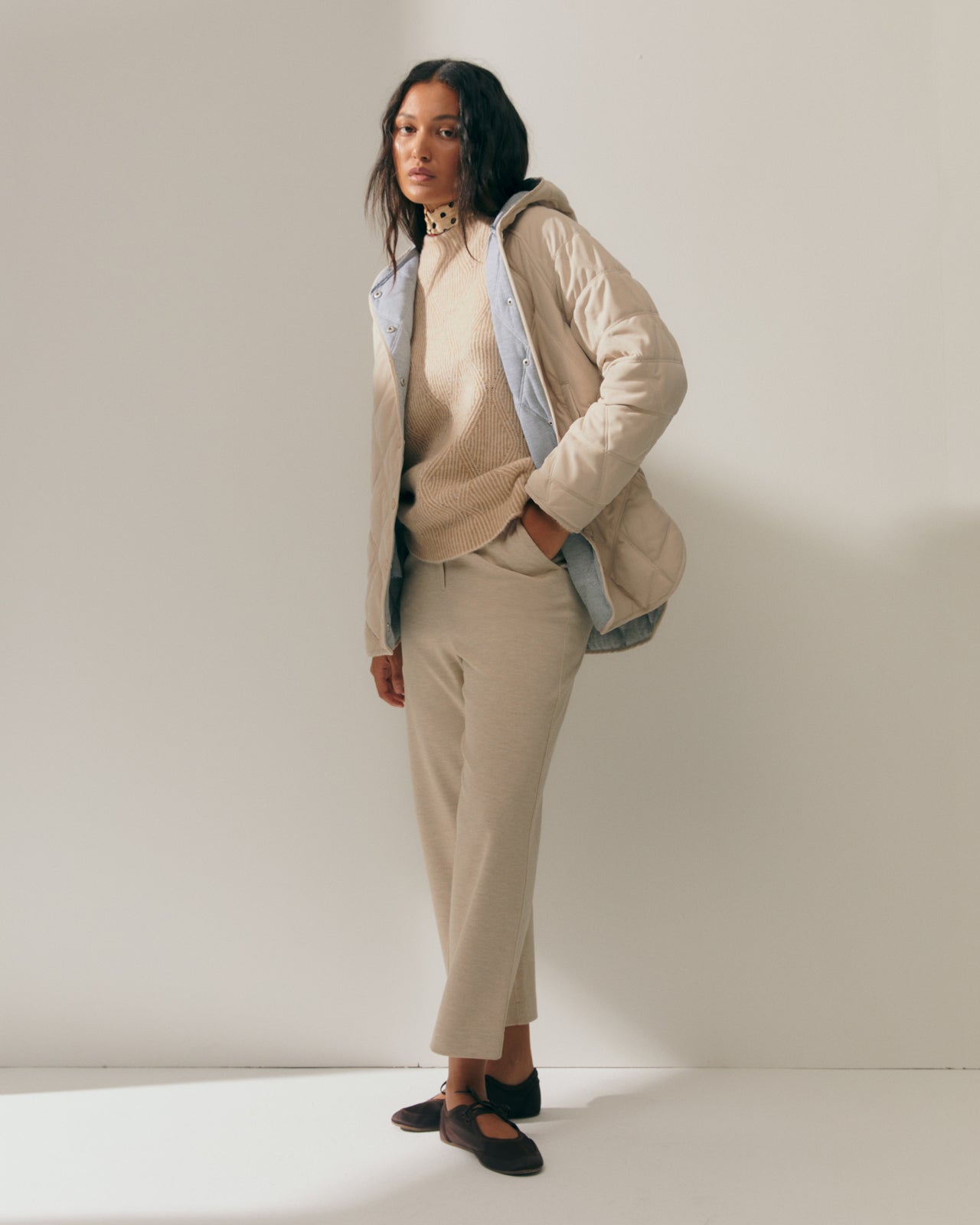 Women's padded parka with hood