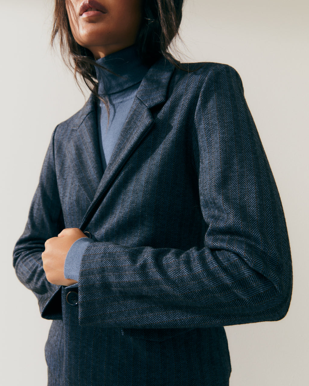 Blazer de mujer en punto estampado rayas