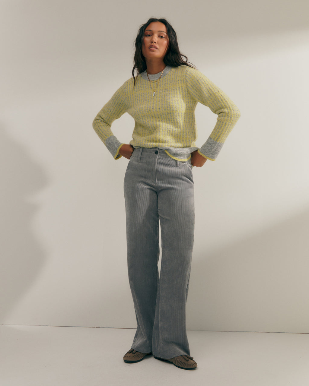 Jersey de mujer punto fantasía cuello redondo