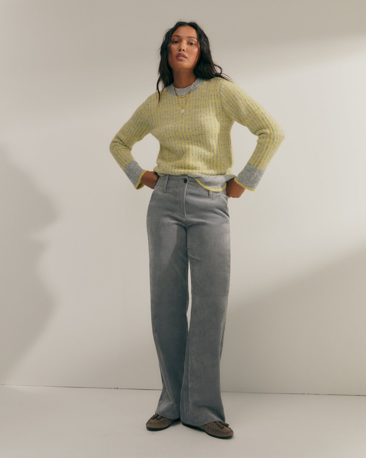 Women's fancy knit round neck sweater