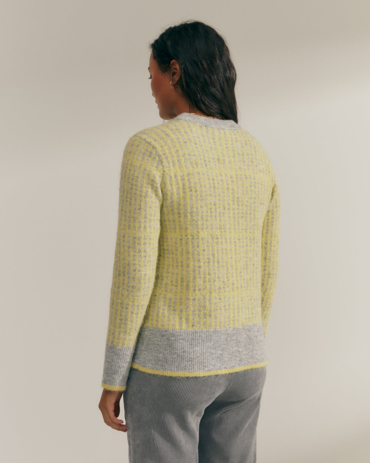 Women's fancy knit round neck sweater