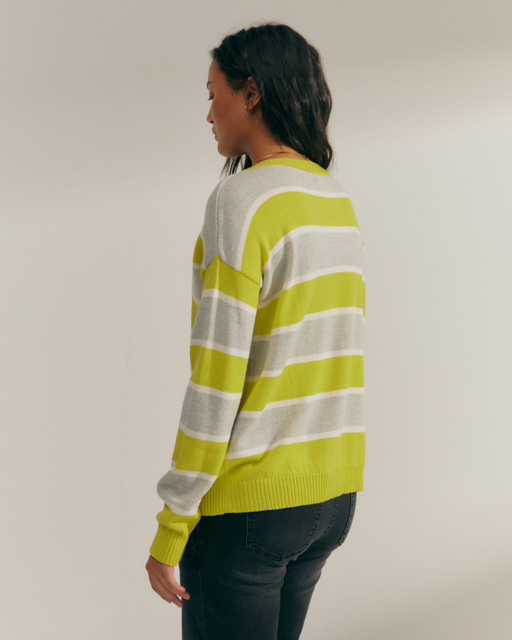 Jersey de mujer estampado rayas cuello redondo