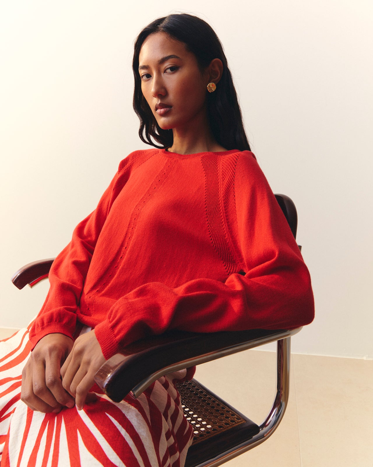 Jersey de mujer punto fino cuello redondo