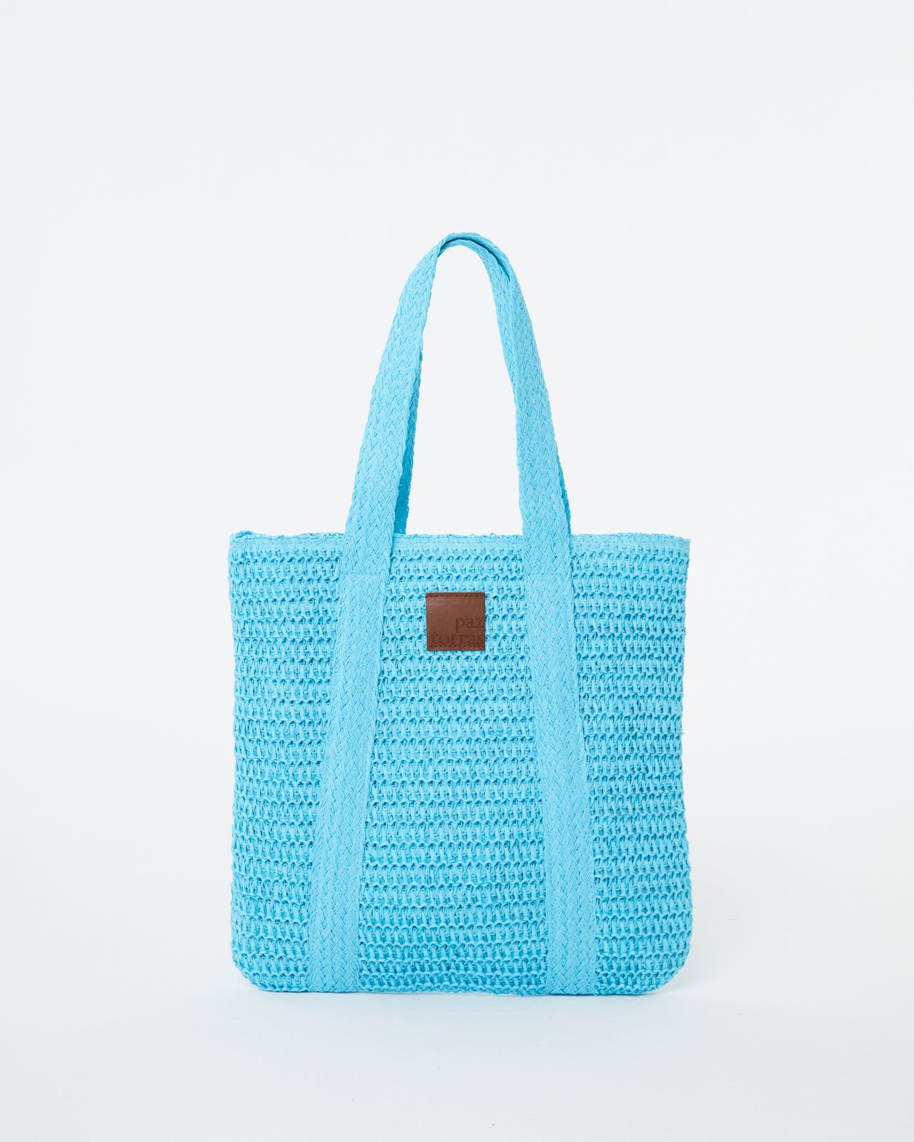 Bolso tipo rafia de mujer con cremallera