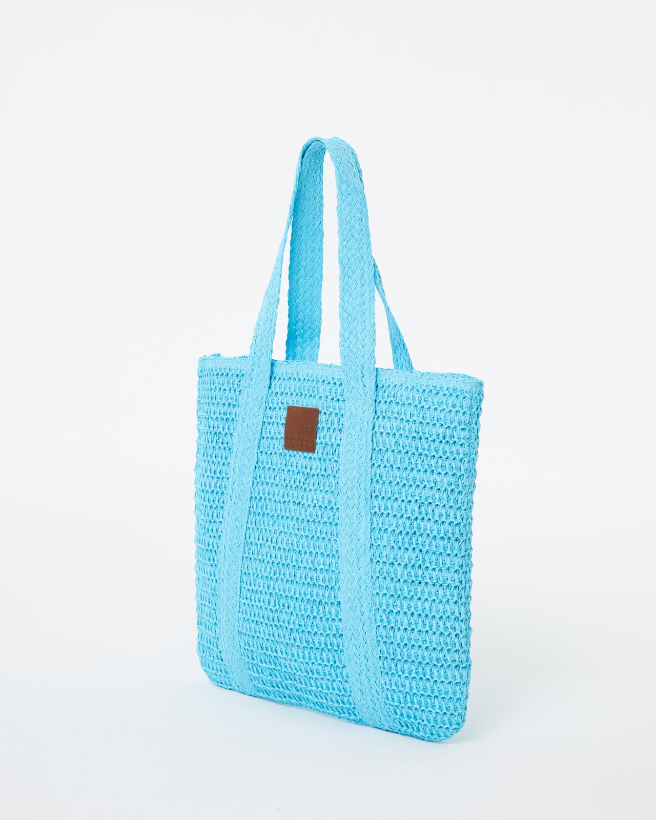 Bolso tipo rafia de mujer con cremallera