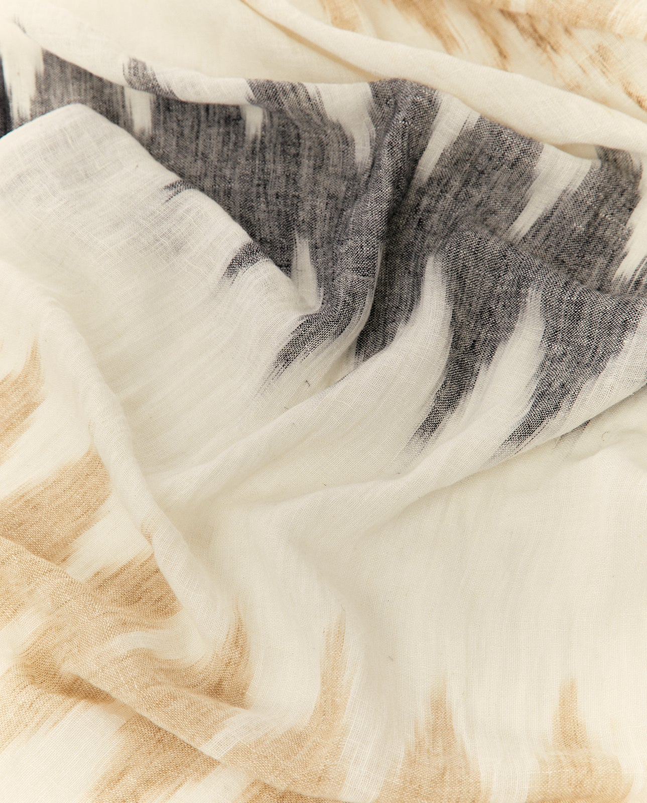 Fular de lino estampado tipo étnico