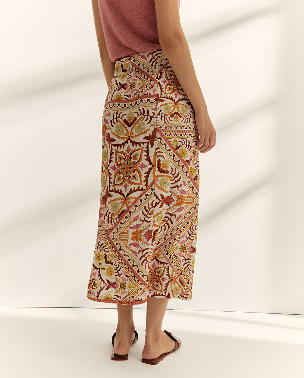 Falda midi estampada