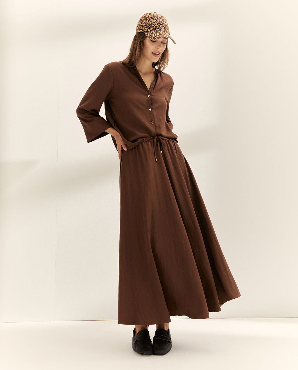 Falda larga cintura elástica