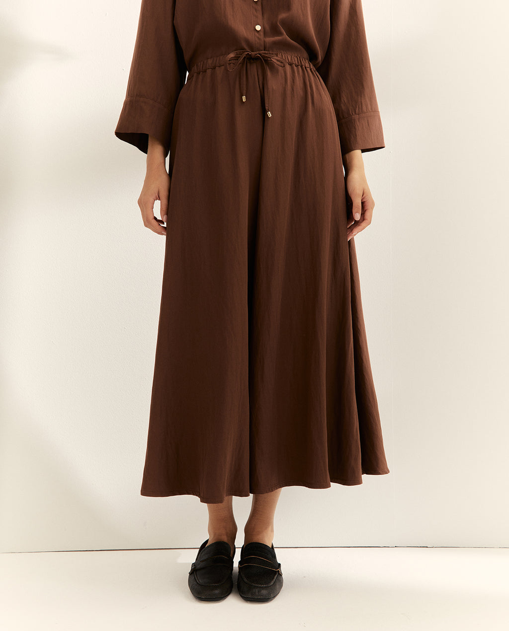 Falda larga cintura elástica