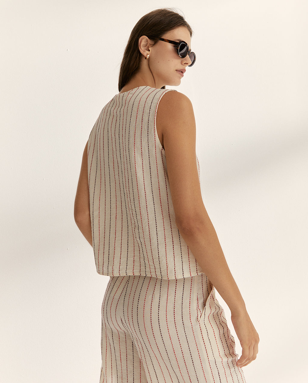 Blusa de mujer efecto chaleco raya diplomática