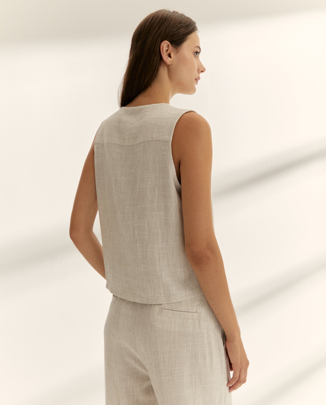 Blusa de mujer efecto chaleco mil rayas