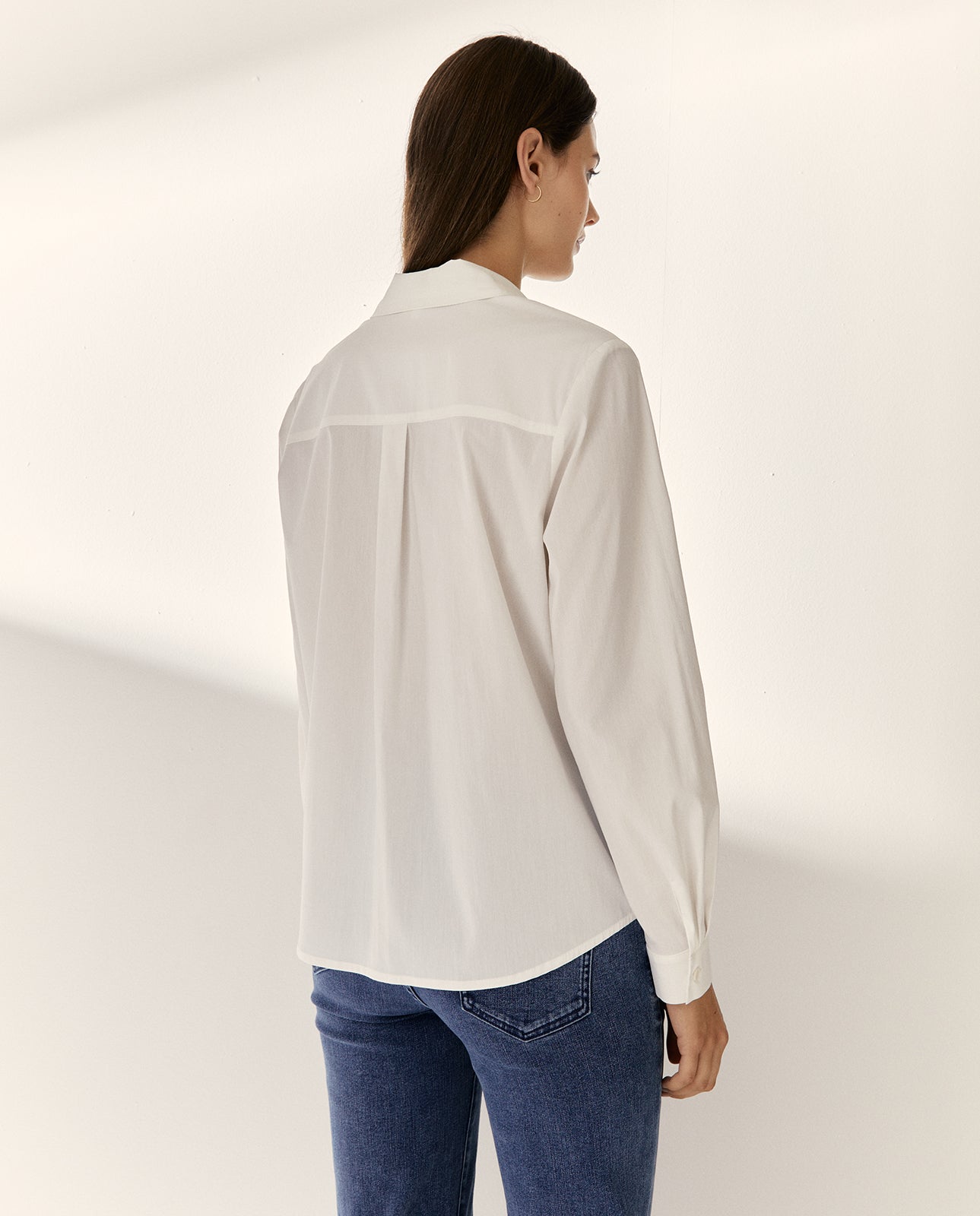 Camisa de mujer manga larga cuello camisero