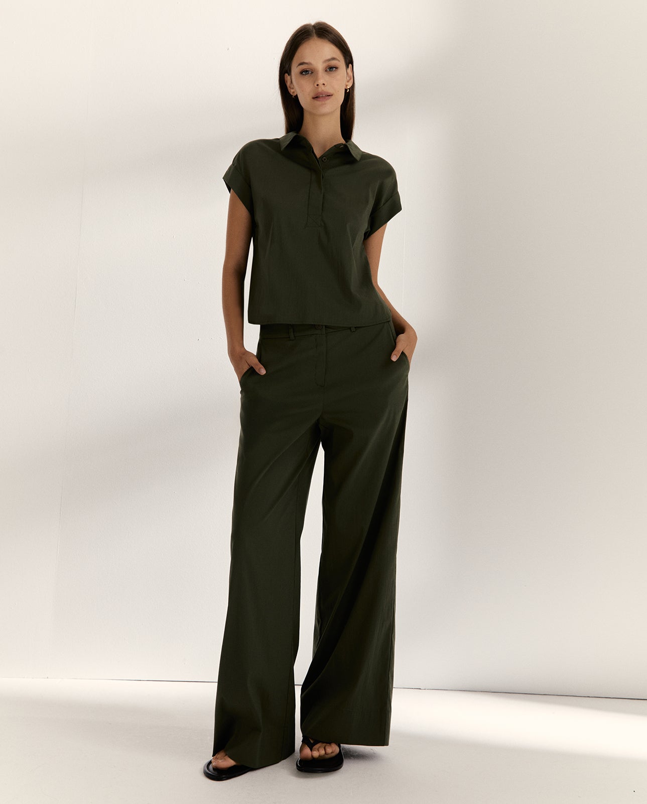 Pantalón ancho de mujer cintura elástica