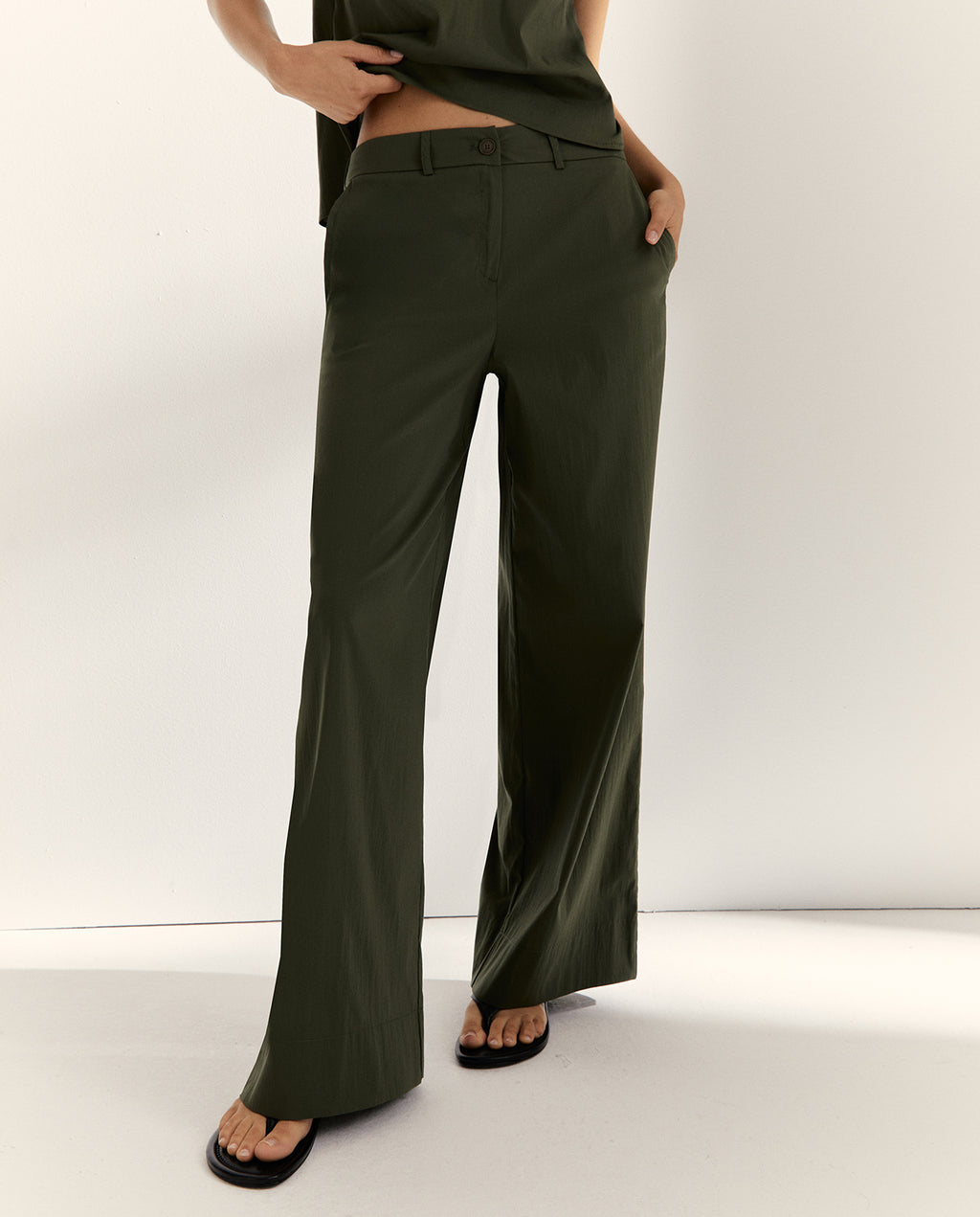 Pantalón ancho de mujer cintura elástica
