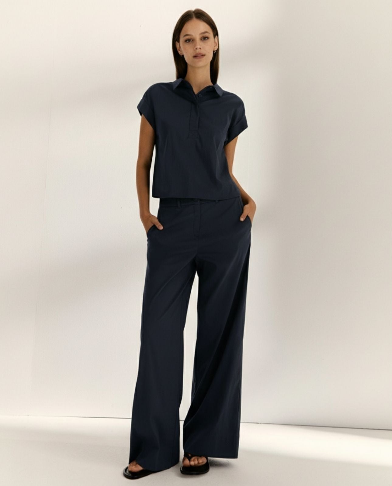 Pantalón ancho de mujer cintura elástica