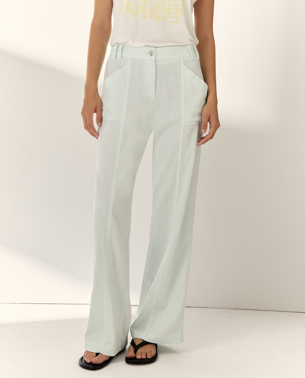 Pantalón ancho de mujer cintura elástica