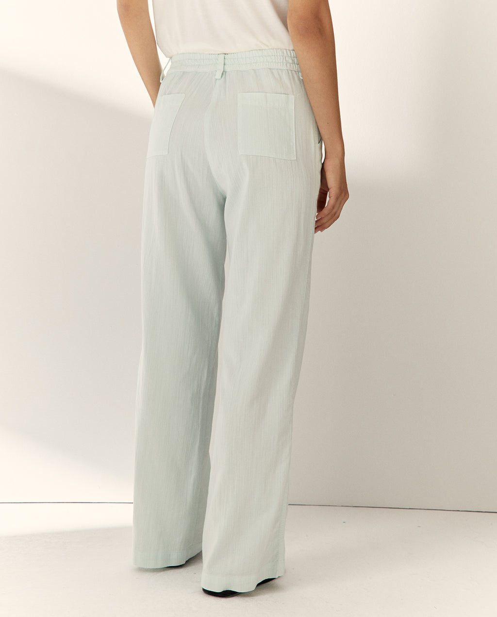 Pantalón ancho de mujer cintura elástica