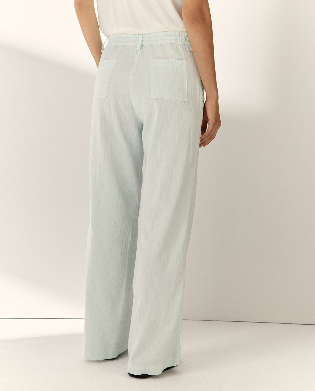 Pantalón ancho de mujer cintura elástica